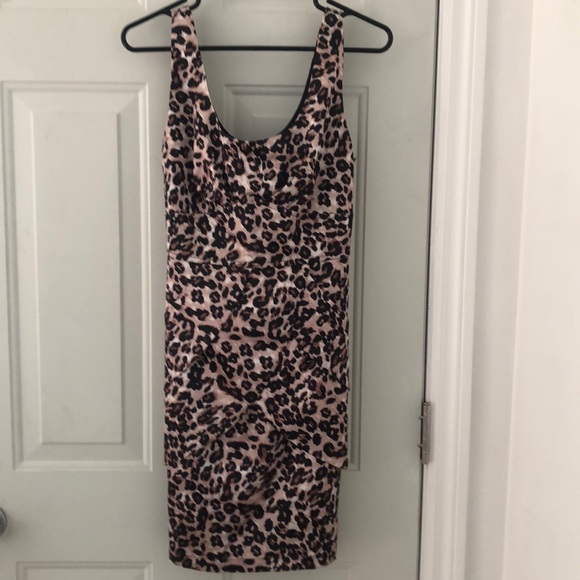 Silk leopard print cocktail dress - Picture 1 of 5